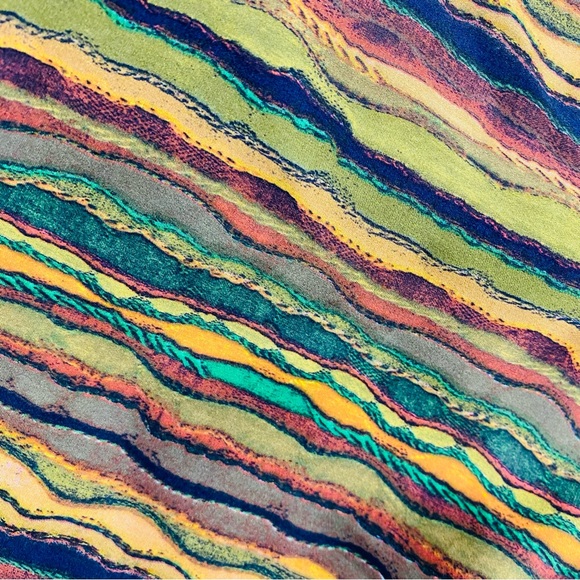 VINTAGE MEN'S CETA ITALIANA SILK SHIRT MULTI-COLOR GEOMETRIC  BEAUTIFUL XLARGE - Picture 9 of 9